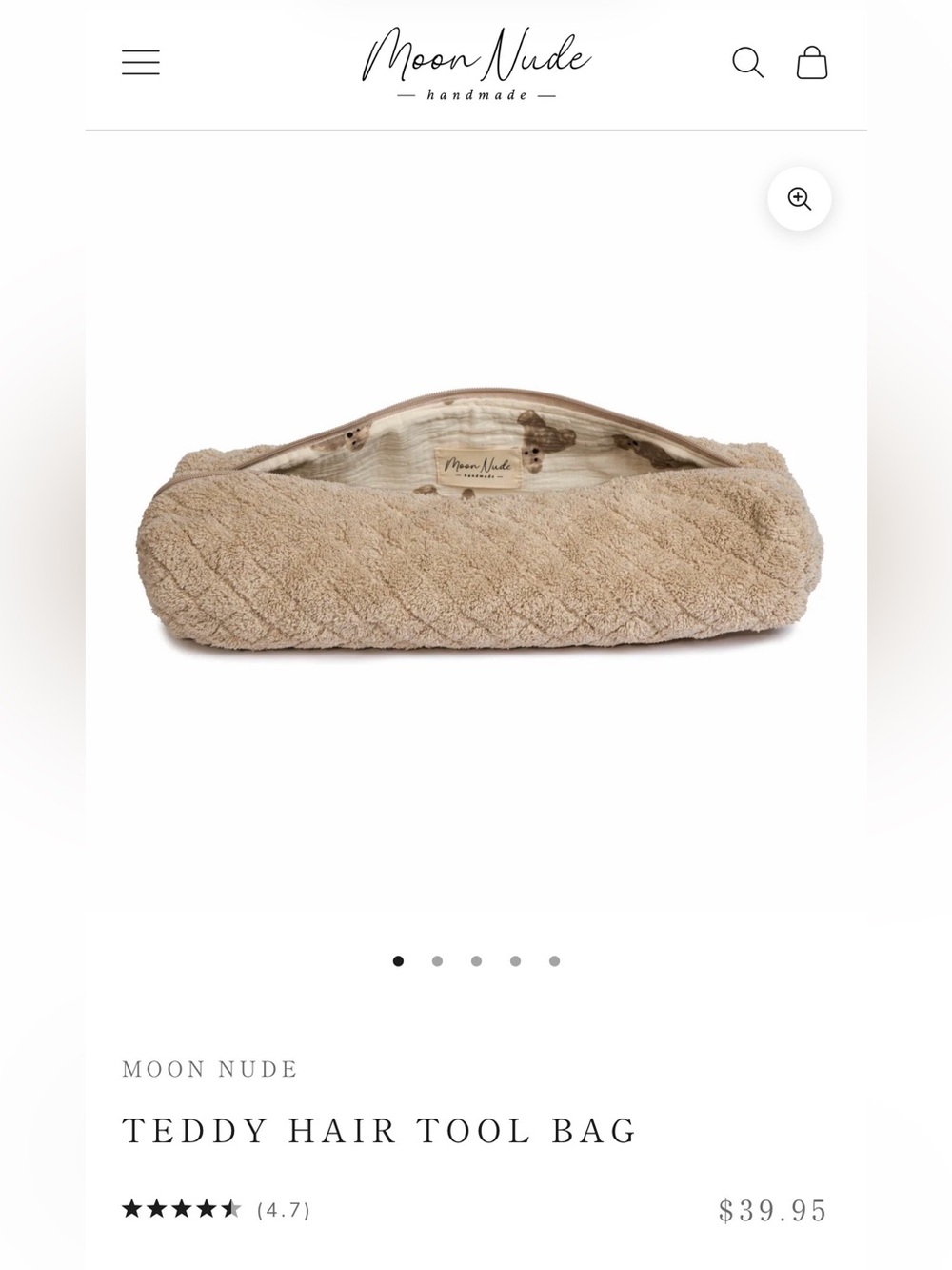 Moon Nude Teddy Hair Tool Bag